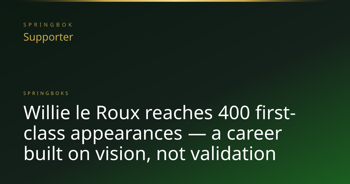 Willie le Roux reaches 400 first-class appearances — a career built on ...
